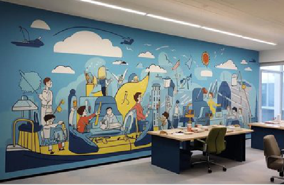 赣州办公室墙绘的特点。