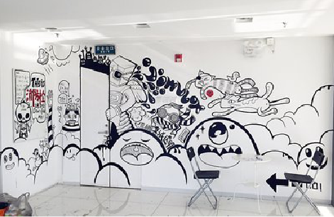 赣州手绘墙并非传统涂鸦。